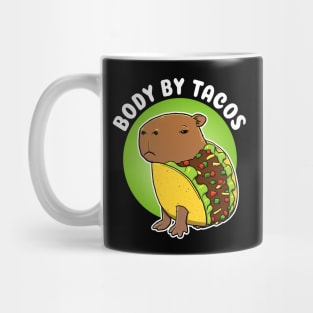 Body by tacos Cartoon Capybara Taco Mug